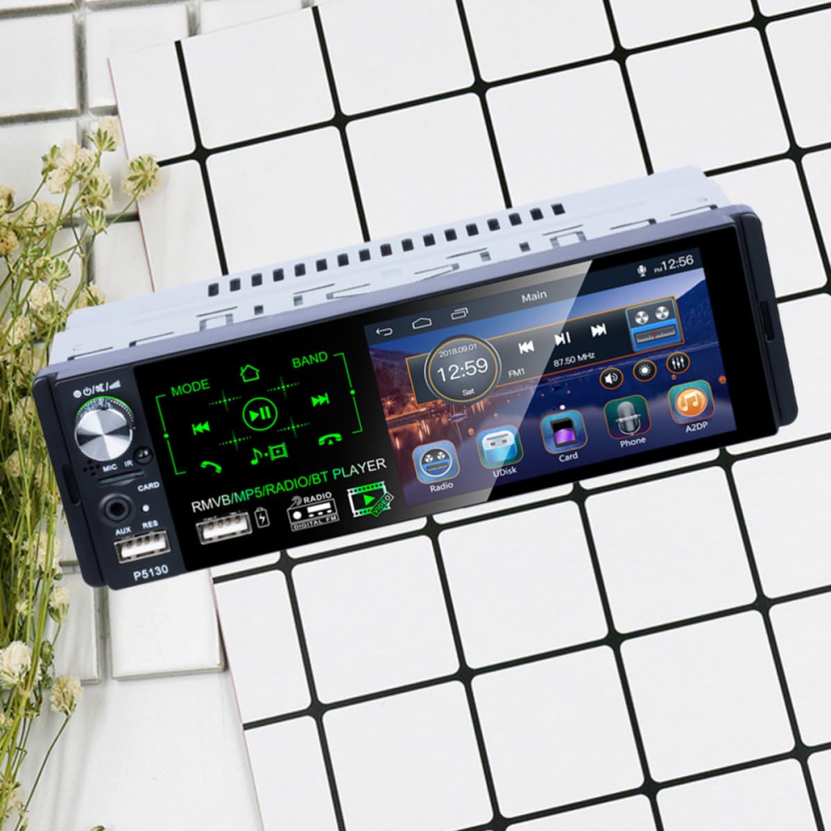 Lecteur Mp5 de 4, 1 Pouces pour Voiture, Écran Tactile Capacitif Noir
