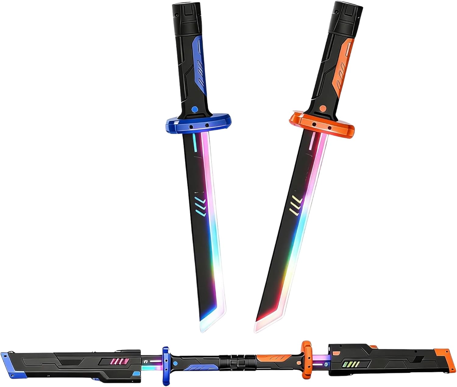Giffy/Oyuncak +14 Yaş 2'li Set Kıvılcım Efektli RGB 44 CM Kılıç Şarjlı Ses Efektli 8 Farklı Değişen Işıklı