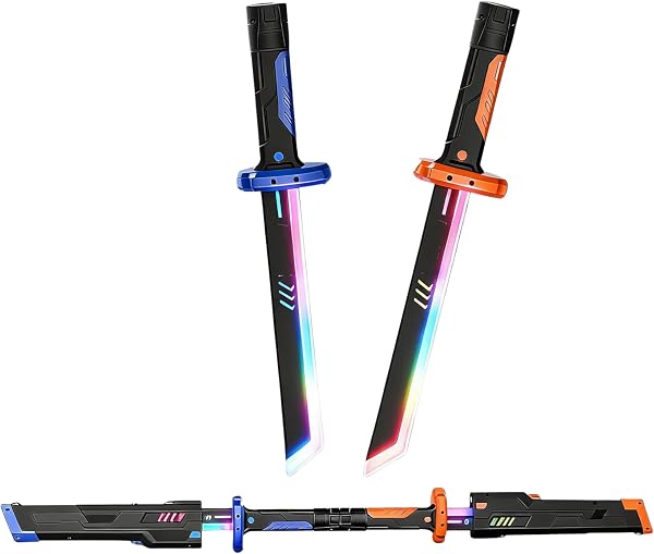 Giffy/Oyuncak +14 Yaş 2'li Set Kıvılcım Efektli RGB 44 CM Kılıç Şarjlı Ses Efektli 8 Farklı Değişen Işıklı