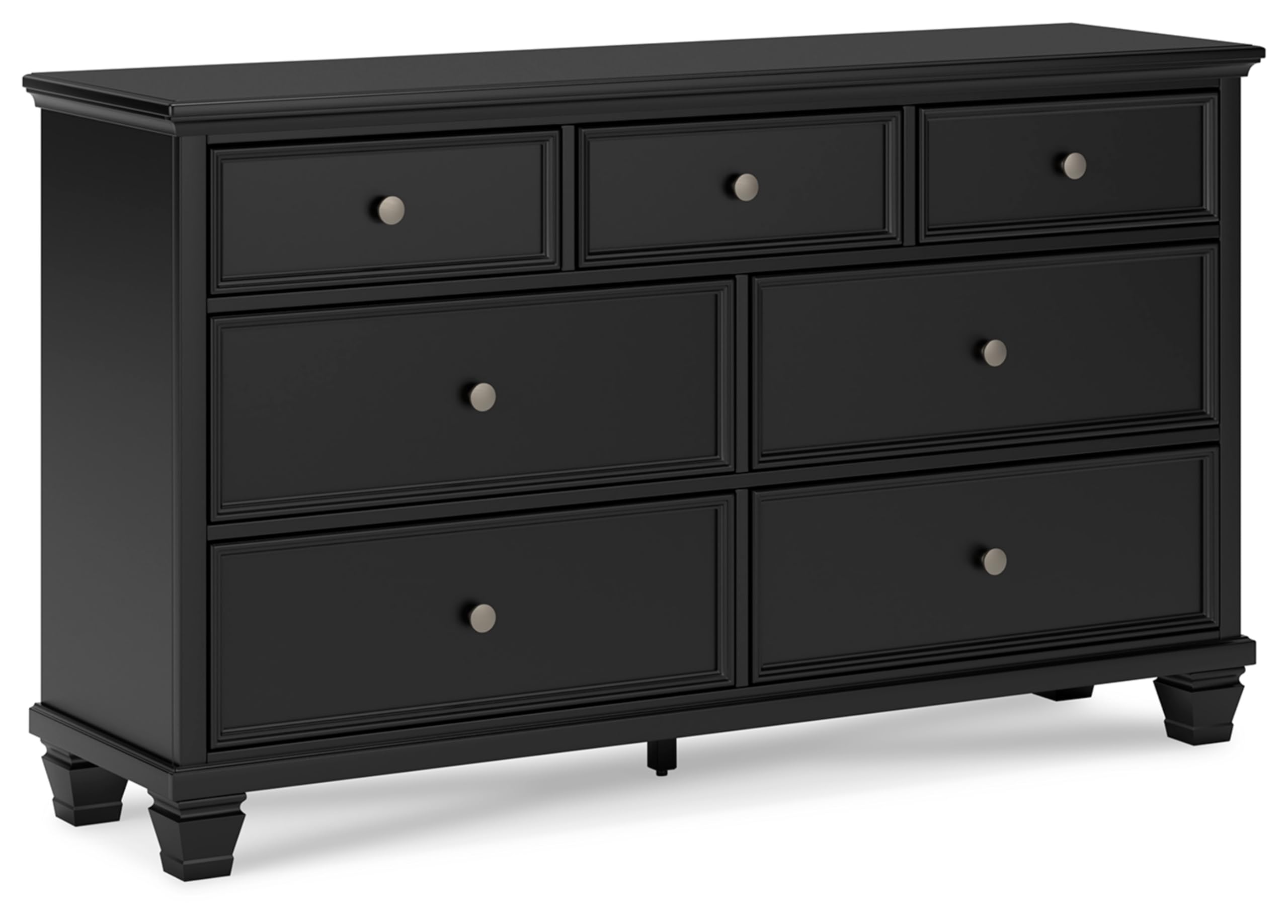 Signature Design by Ashley Lanolee Traditional Dresser with Framed Drawer Fronts and Tapered Feet, 7 Drawers, Satin Nickel Knobs, Wood, 36" High,