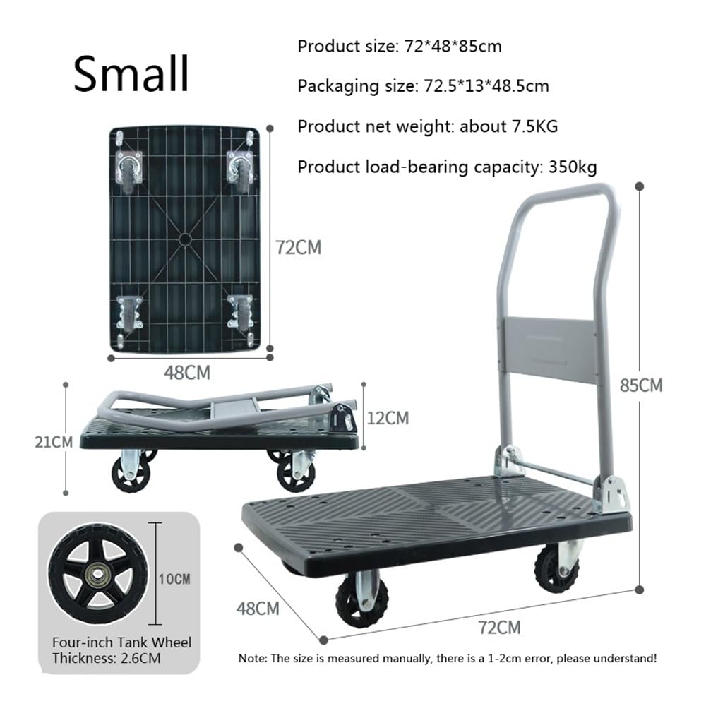 HeavyDu - Carrello portautensili pieghevole con ruote, robusto design a pianale per una facile manovrabilità Perfe per progetti e carichi pesanti