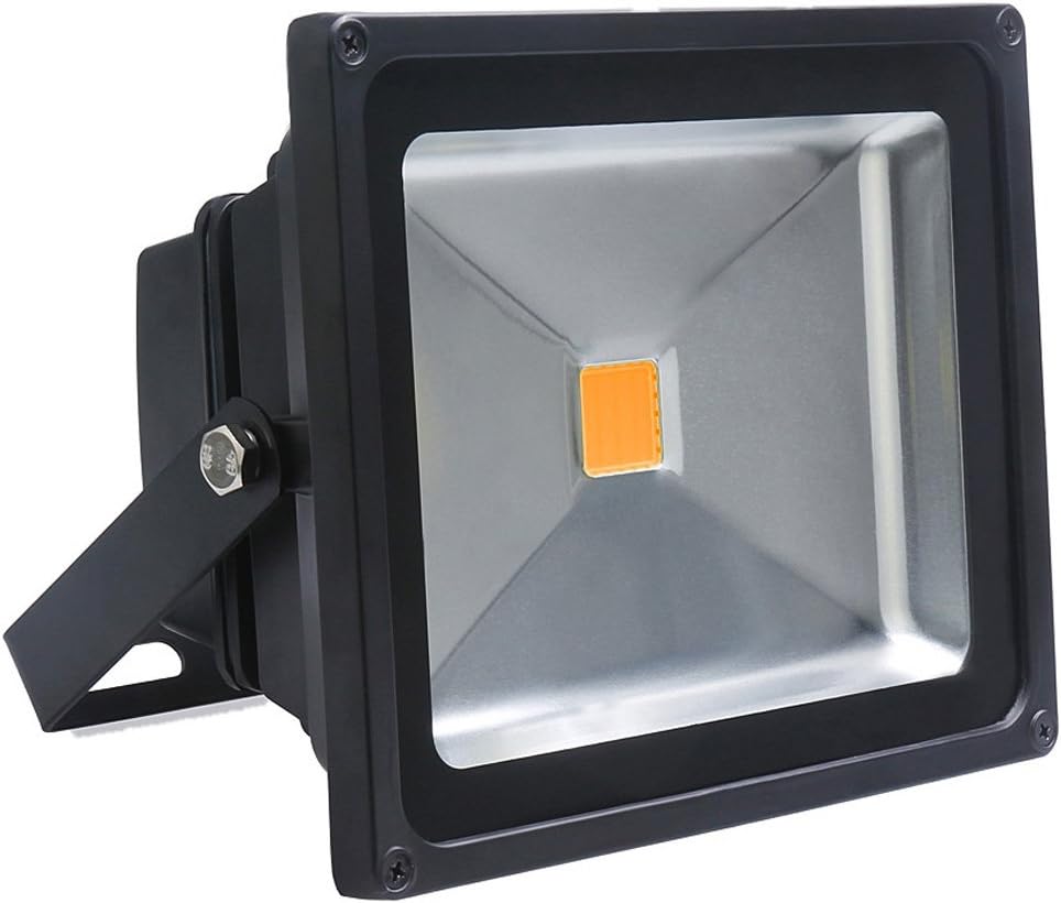Auralum® Energy Saving 50W IP65 LED Waterproof Floodlight High Power Warm White(3000K) Outdoor Spotlight Black [Energy Class A+]