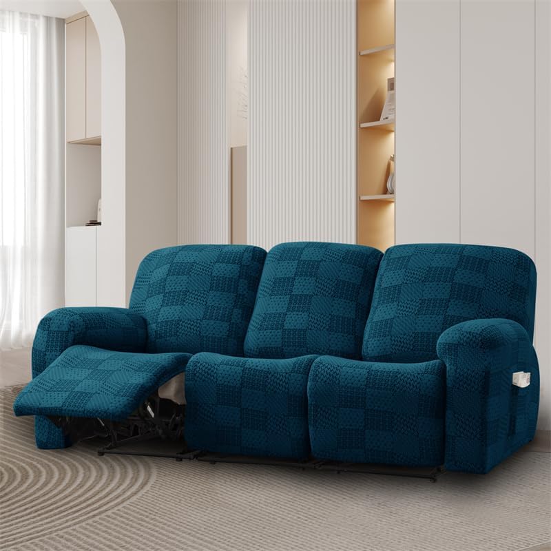 Stretch Recliner Chair Covers for Reclining Chair，Sofa Slipcover Soft Polyester Fabric, Wrinkle-Resistant, Non-Slip Furniture Protector for 1 3 Seater Couches (Color : 1Seater Sofa CoverA5)