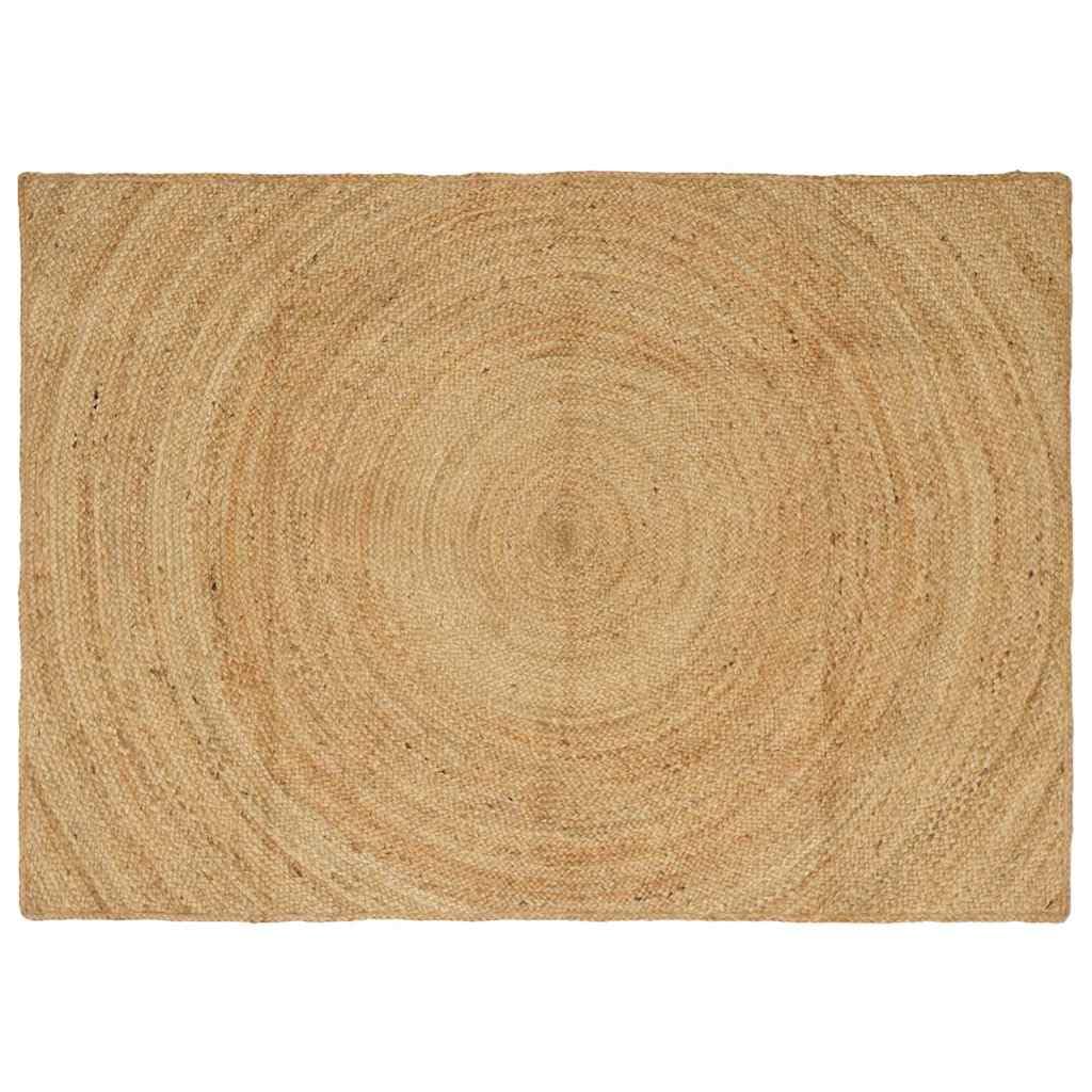 vidaXL Alfombras de área Natural 140 x 200 cm Yute, Decoración para la Sala, Alfombra Grande de Yute Hecha a Mano, Estilo Moderno, única y Genial para el hogar