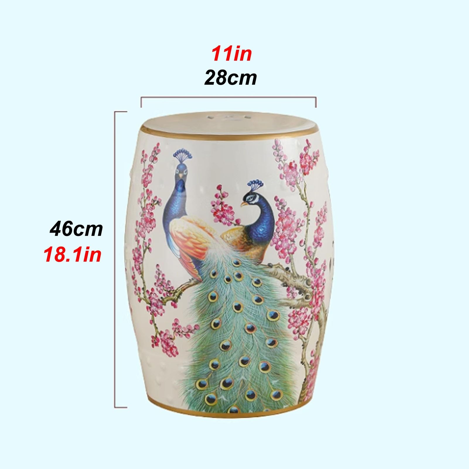 Dekorativer Gartenhocker Keramik Trommelhocker Chinesischer Stil Hocker für Terrasse Terrasse Häuschen