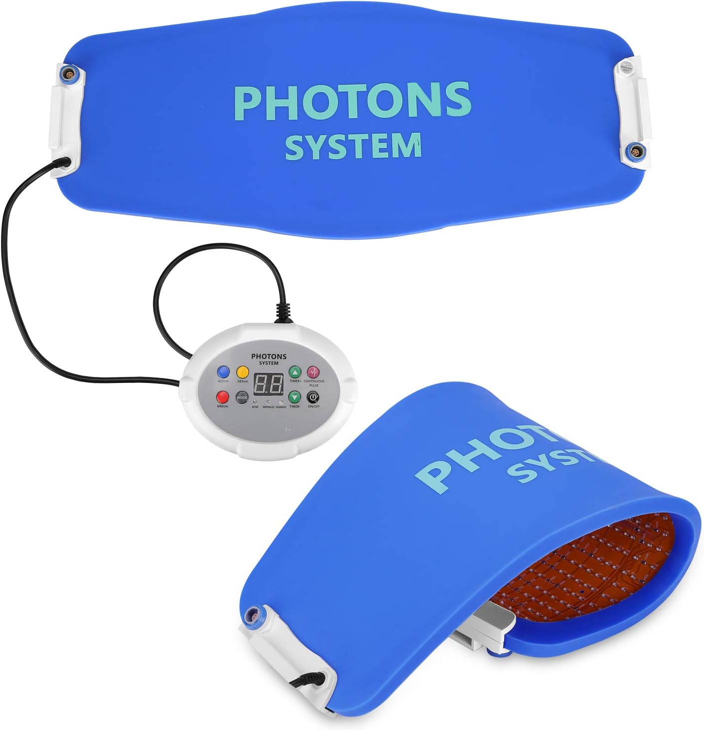 Endim New Phototherapy Mask, LED Photon Therapy Mask, Can Be Timed Three-Color Photon Rejuvenating Mask Machine 3D Phototherapy Light Mask Facial Beauty Skin Care Mask Device for Women Men