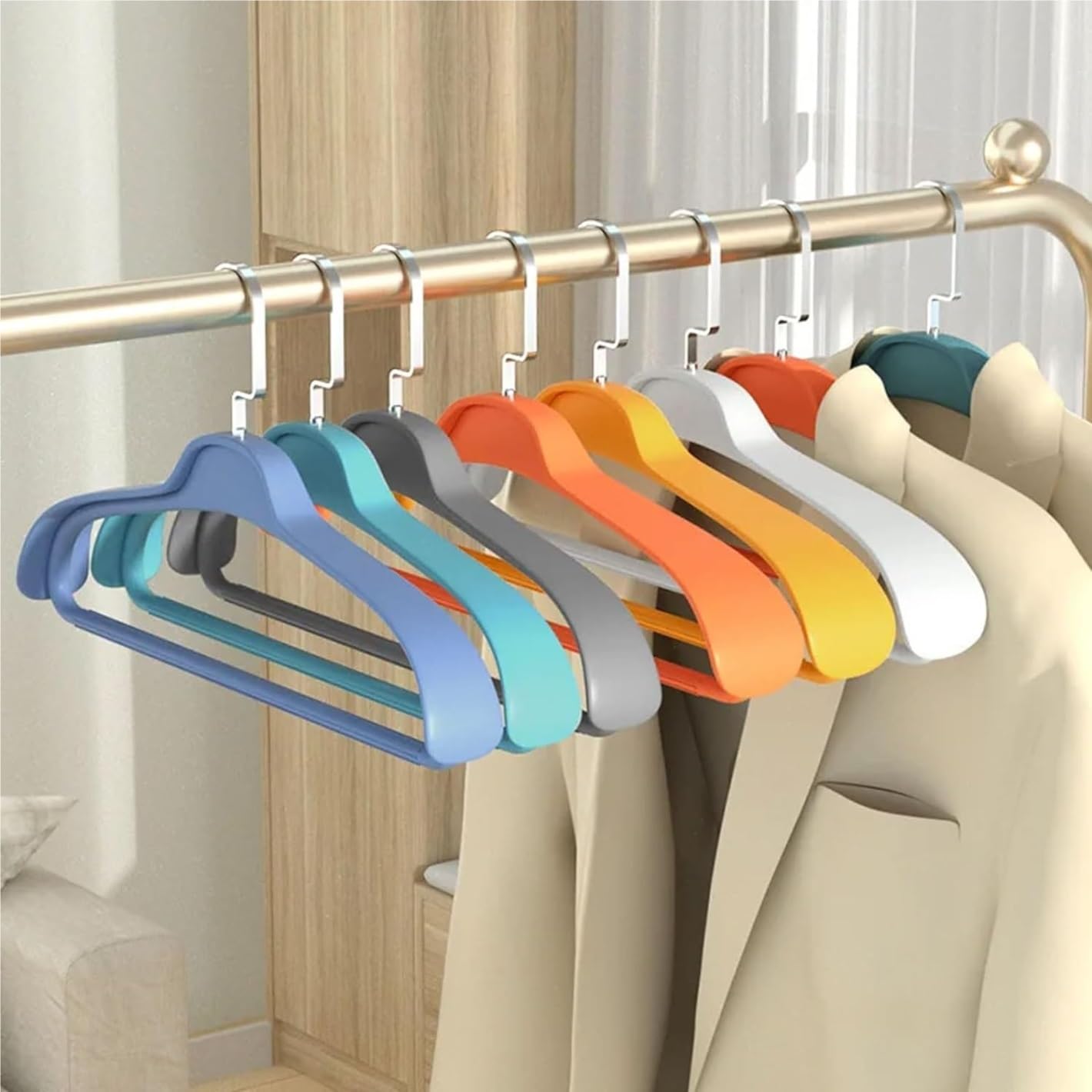 ●WEAREZ　ハンガー 10個　洋服ハンガー家庭用ハンガーアークデザイン Amazon.co.jp: 衣類 洋服ハンガー 衣類ハンガー家庭用ハンガーアーク