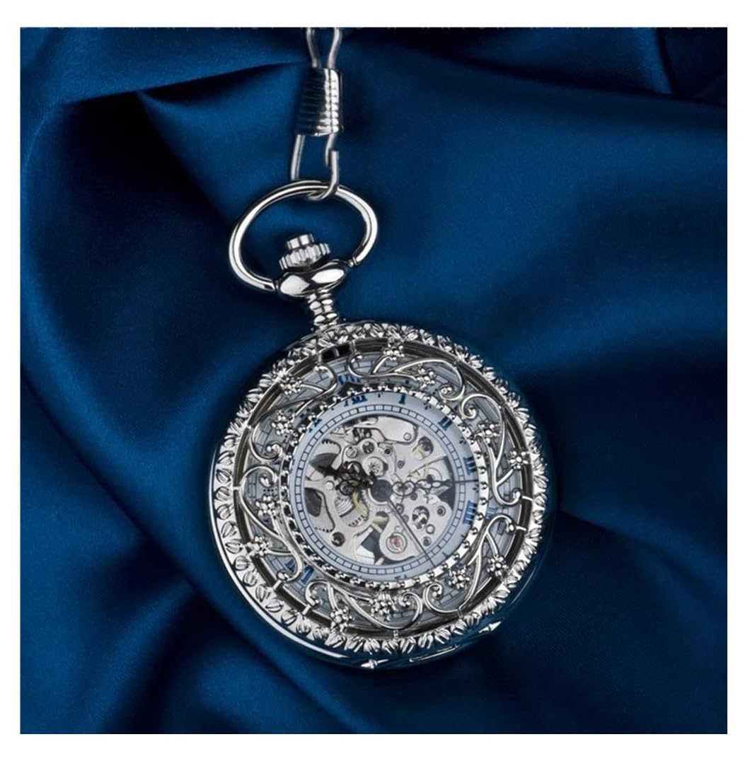 Reloj de Bolsillo Unisex Reloj De Bolsillo Mecánico Vintage, Cadena Suéter Hueco Tallado En Concha Clásico Fiestas