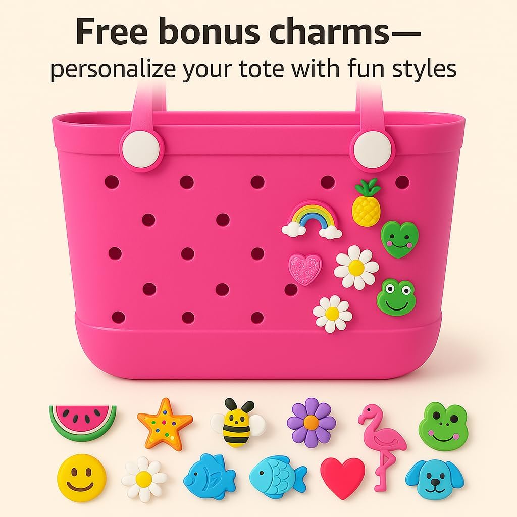 EVA Waterproof Beach Tote Bag-Large Sand Proof Tote with Handles for Women&Men|Lightweight Pool,Travel,Shopping Bag - Image 9