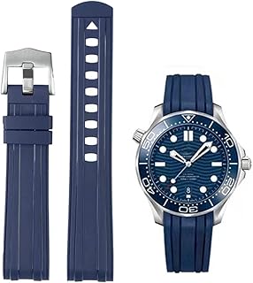 Rubber Watch Bands for Omega Seamaster 300 Univeres 007 Watch,Curved end No Gap,Premium Silicone Rubber Watch Strap Omega X Swatch Moonswatch 20mm 22mm Watch Strap Replacement Band for Men Women