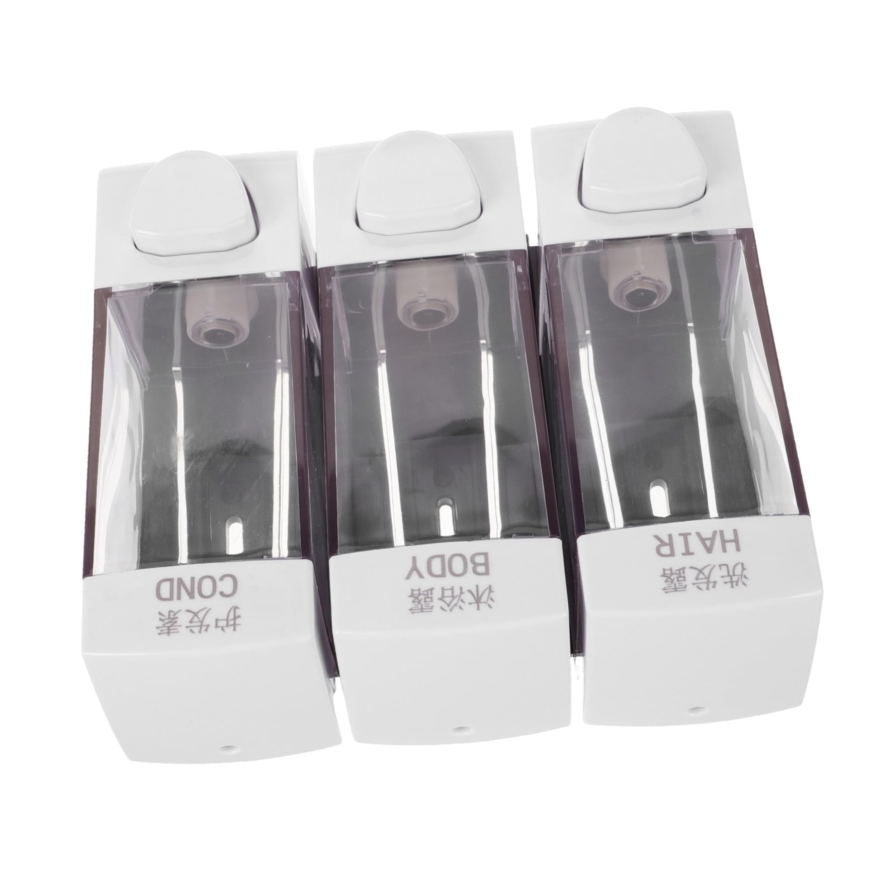 Toyvian Dispenser Sapone Liquido da Parete senza Foratura 3 Scomparti 1050 Ml in Abs Facile da Installare per Bagno e Uso Familiare