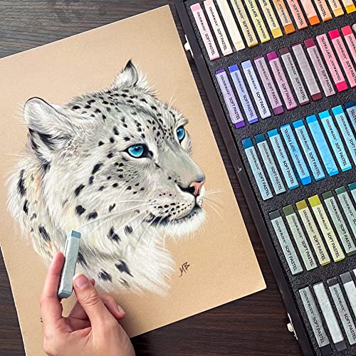 Colour Block 100Pc Wooden Case Soft Pastel Art Set For Beginners And Experienced Artists, Assorted Colors Square Chalk Pastels Art Supplies For Drawing, Blending, Shading #TOP4