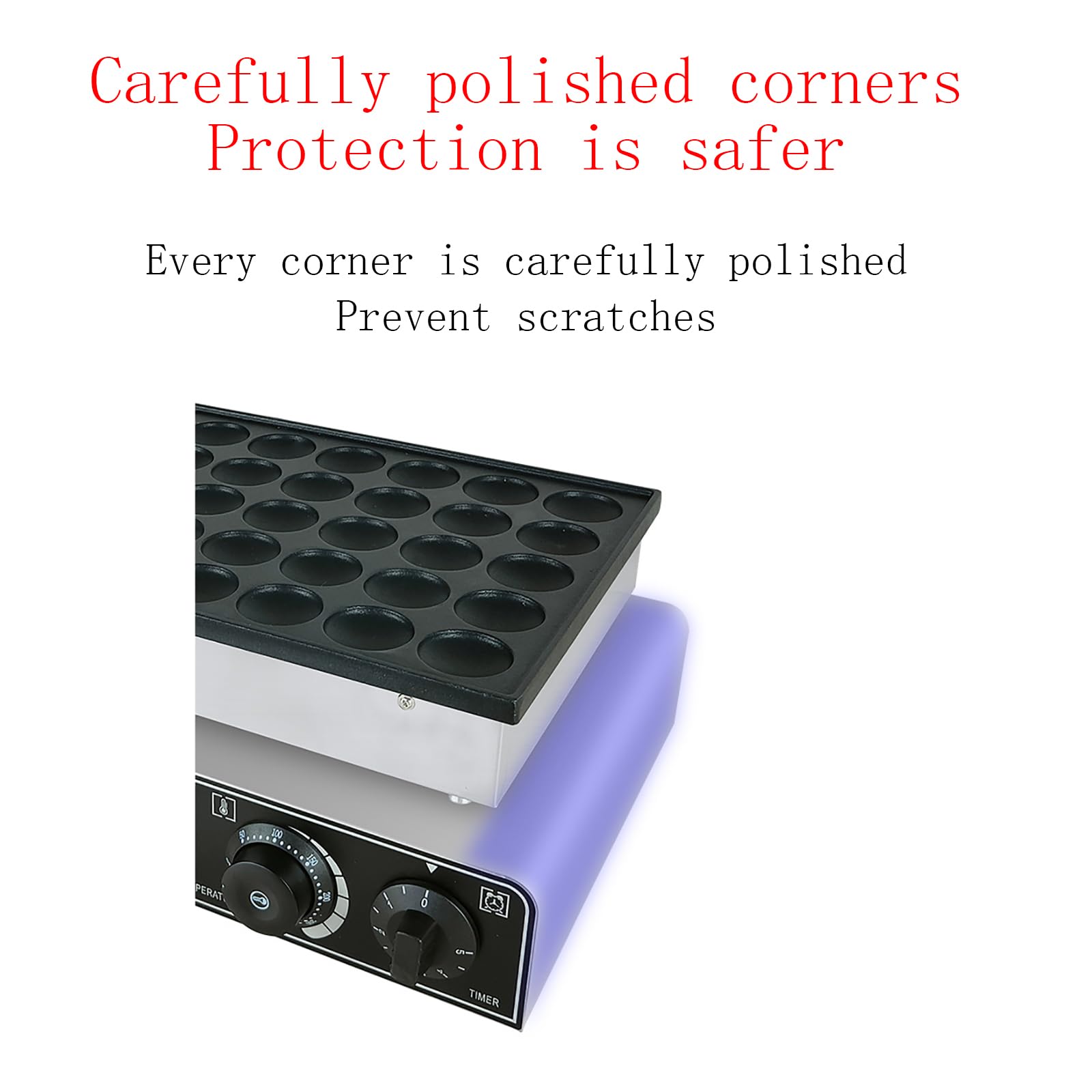 Macchina per Mini Waffle a 50 Fori, Macchina elettrica per dorayaki in Acciaio Inox da 1700 W, intervallo di Tempo: 5 min/intervallo di Temperatura: 50-300 ℃/Dimensioni dello Stamp,