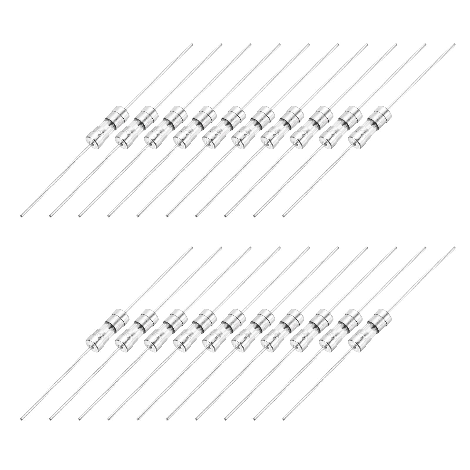 sourcing map 50pcs Glass Cartridge Tube Fuses, Axially Lead Fuse 3.6 x 10 mm 15A 250V Cartridge Resistor Insurance Fusible Cutout for Replacing or Repairing Many Home Electronics (F 15A)