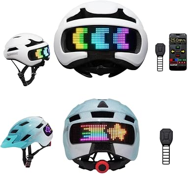 White Bike Helmet for Kids & Adults with LED Turnning/Stop Signals Lights