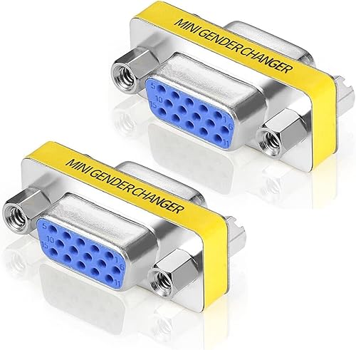 Vista 9 de WOVTE DB9 hembra a hembra Mini cambiador de género adaptador de conector conector paquete de 2 (VGA/SVGA 15/15)