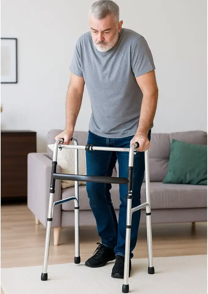 Andador Idoso Fixo/articulado Regulável Aço 120 Kg