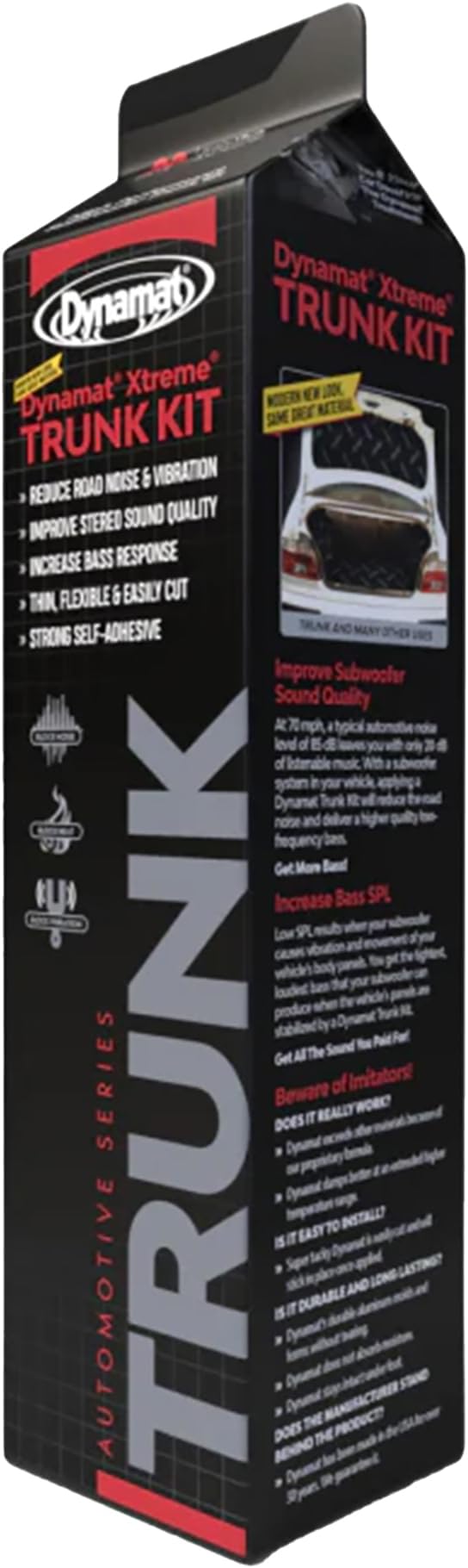 19405 18" X 32" X 0.067" Thick Self-Adhesive Sound Deadener With Xtreme Trunk Kit, (Set Of 5)