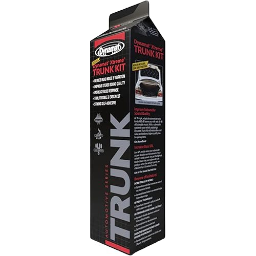 Dynamat Xtreme Sound Deadening Car Insulation Trunk Kit 19405 – Pre Cut Noise Dampening to Help Your Subwoofer Perform – Easy Self Adhesive Install – Made in USA – 5 Sheets 18”x32”, 20 sq ft total