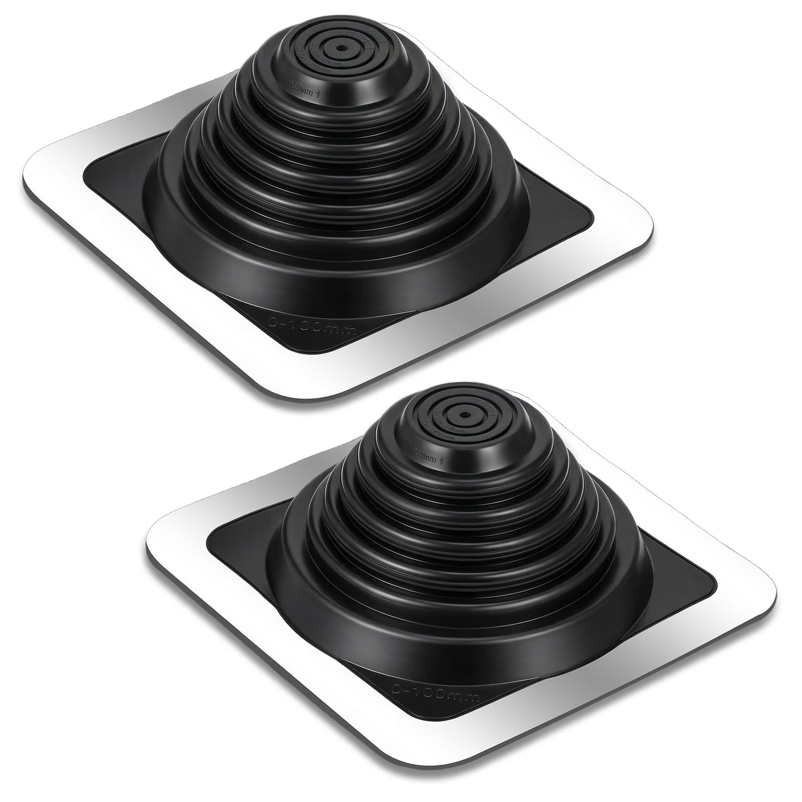 Confezione da 2 stivali in silicone ad alta temperatura per tetto con base quadrata, adatti per tubi OD da 1/4 pollici a 5 3/4 pollici