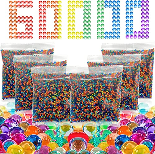 chimoo Wasserperlen 60000 St&uuml;cke Wasserperlen f&uuml;r Pflanzen Ungiftig Wiederverwendbare Water Beads F&uuml;r Pflanzen K&uuml;gelchen F&uuml;r Pflanzen, Vase F&uuml;llstoff und Deko.