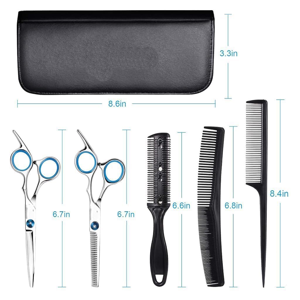 ACUDY Professional Hair Cutting Kit – 6.7 Inch Barber Scissors with 3 Styling Combs, Haircut Cape, Hair Clips & Accessories – Salon Hairdressing Tools for Men and Women (10 Pieces Set) - Image 2 thumbnail