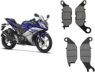 Brake Disc Pad Compatible for (BLACK, Yamaha R15 (V1 & V2) COMBO)