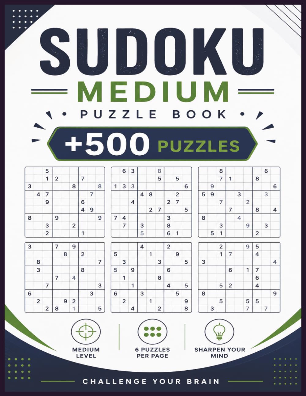 Sudoku medium fun summer: +500 Medium Level Puzzles with Solutions