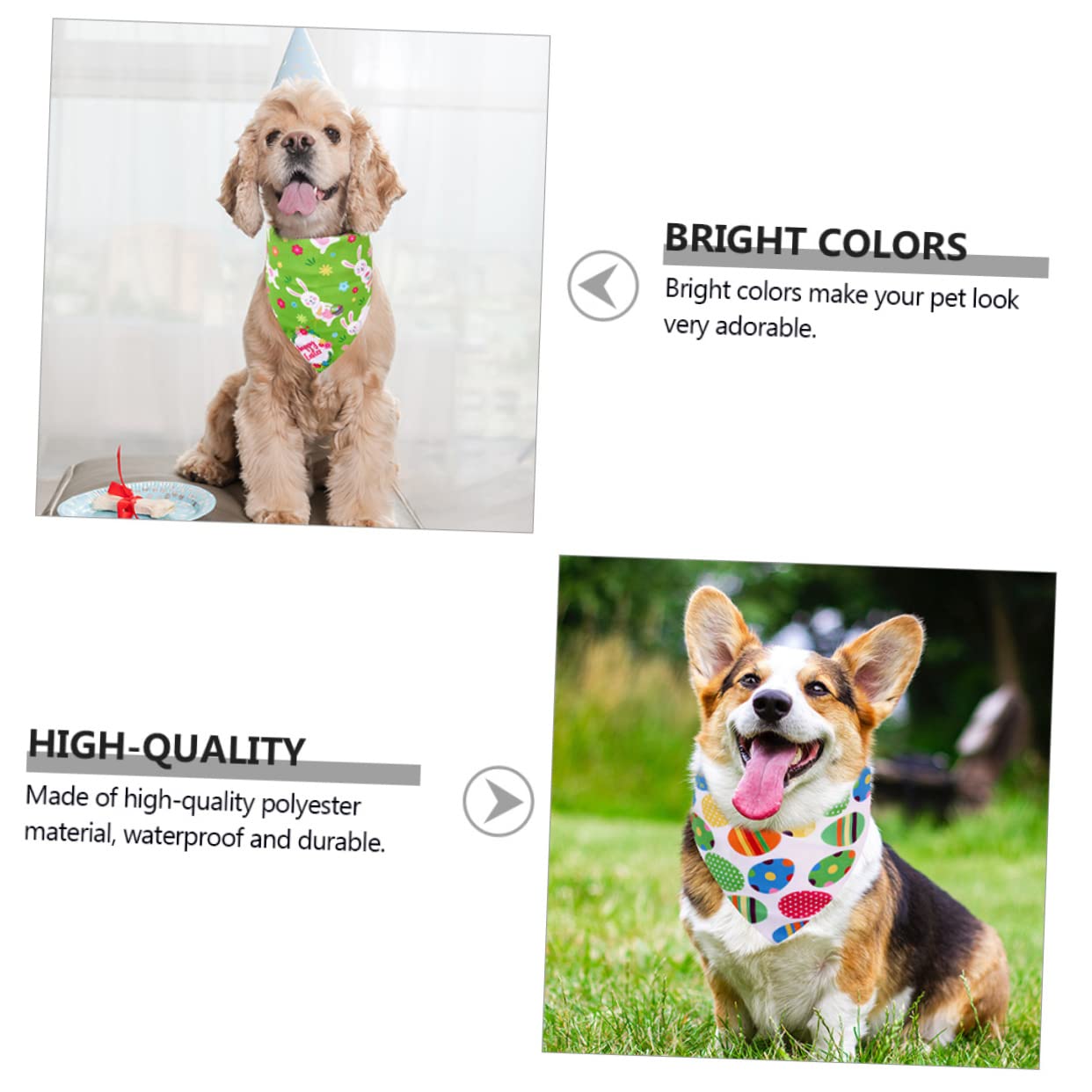INOOMP 15pièces Bandanas pour Chiens Et Chats Écharpes Colorées Et Respirantes pour Animaux De Compagnie Accessoires Adorables pour Pâques
