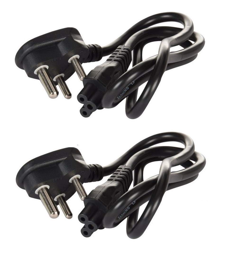 River Fox ® 1.8M 3-Pin Laptop Charging Power Cable Adapter Cord for Dell, HP, Lenovo, Acer & More – Universal AC Power Supply Cord – Durable & Safe (Pack of 2)