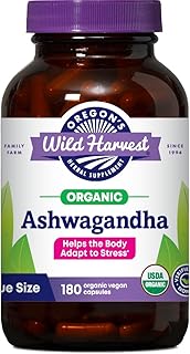 Oregon's Wild Harvest Organic Ashwagandha Non-GMO Herbal Supplements for Stress Relief, Immune Support, Balanced Energy Le...