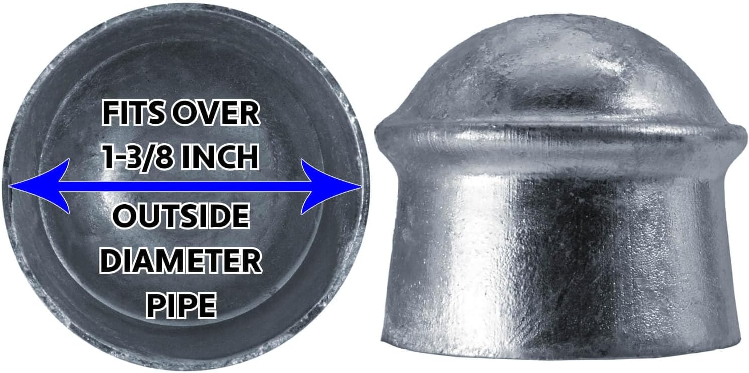 1-3/8" Chain Link Fence Post Cap - Use for 1-3/8" Outside Diameter Post/Pipe - Pressed Steel Galvanized - Chain Link Post Cap (Each)