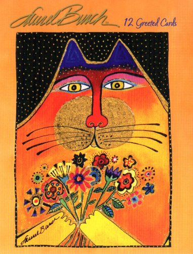 Laurel Burch [ASN34632] Greeted Note Card Assortment by Leanin' Tree - 12 cards featuring a full-color interior and colorful envelope