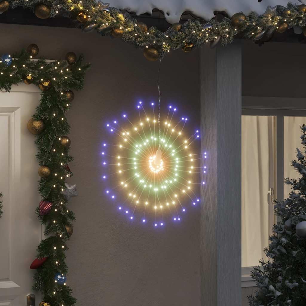 Étoile rayonnante de Noël 140 LED multicolore lot de 4 suspensions 17 cm