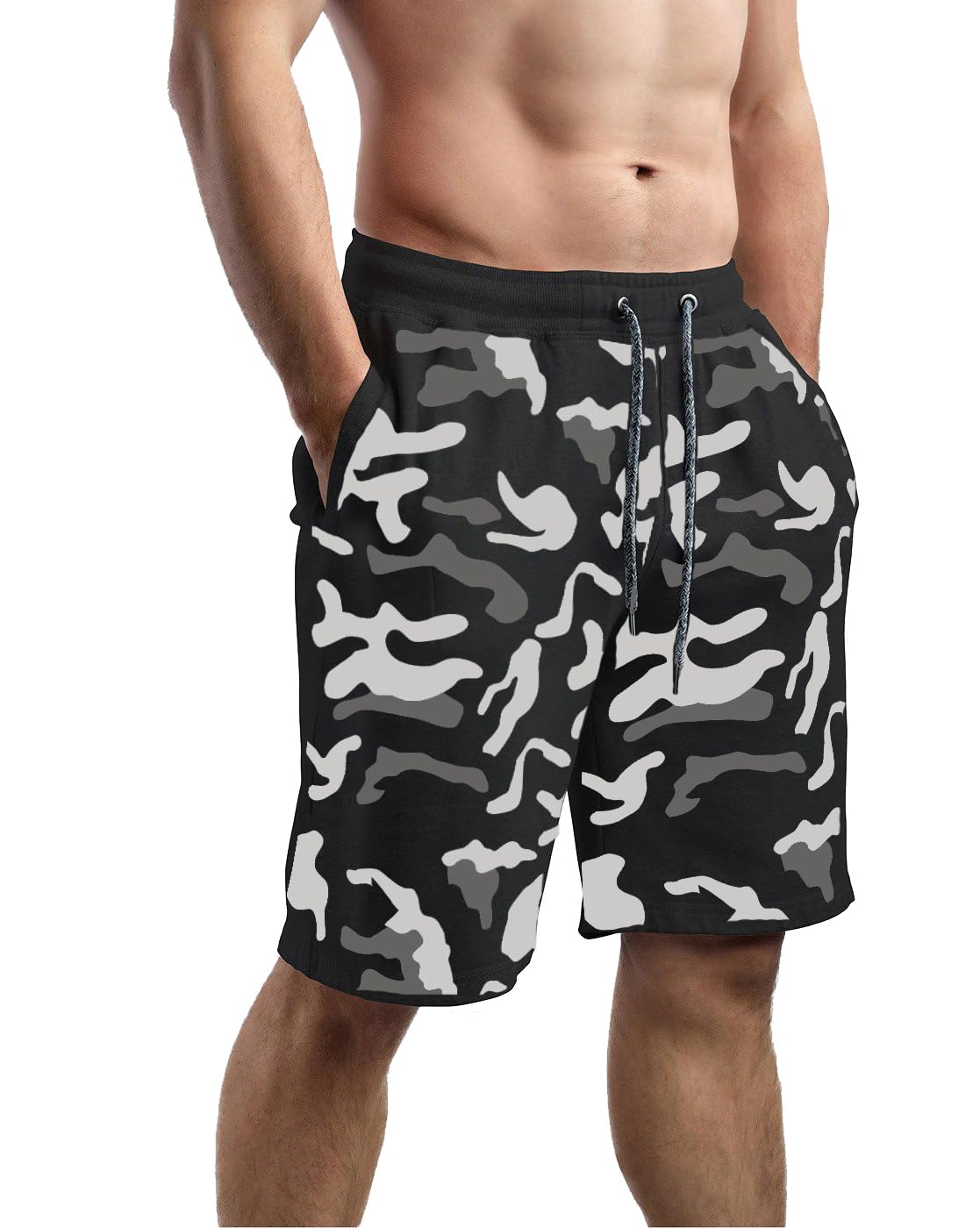hotfits Men's Cotton Regular Shorts - Workout, Gym, Running, Yoga and Sports Shorts - Camouflage Printed-picture-34