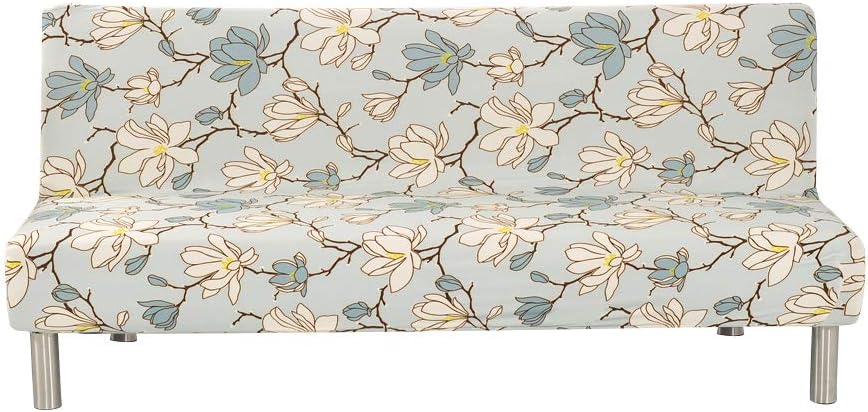 DIFEN Futon Slipcover Sofa Bed Cover Solid Color Full Folding Elastic Armless 80 x 50 inch, Lightweight Stretch Furniture Protector (Pattern-A:80" x 50")