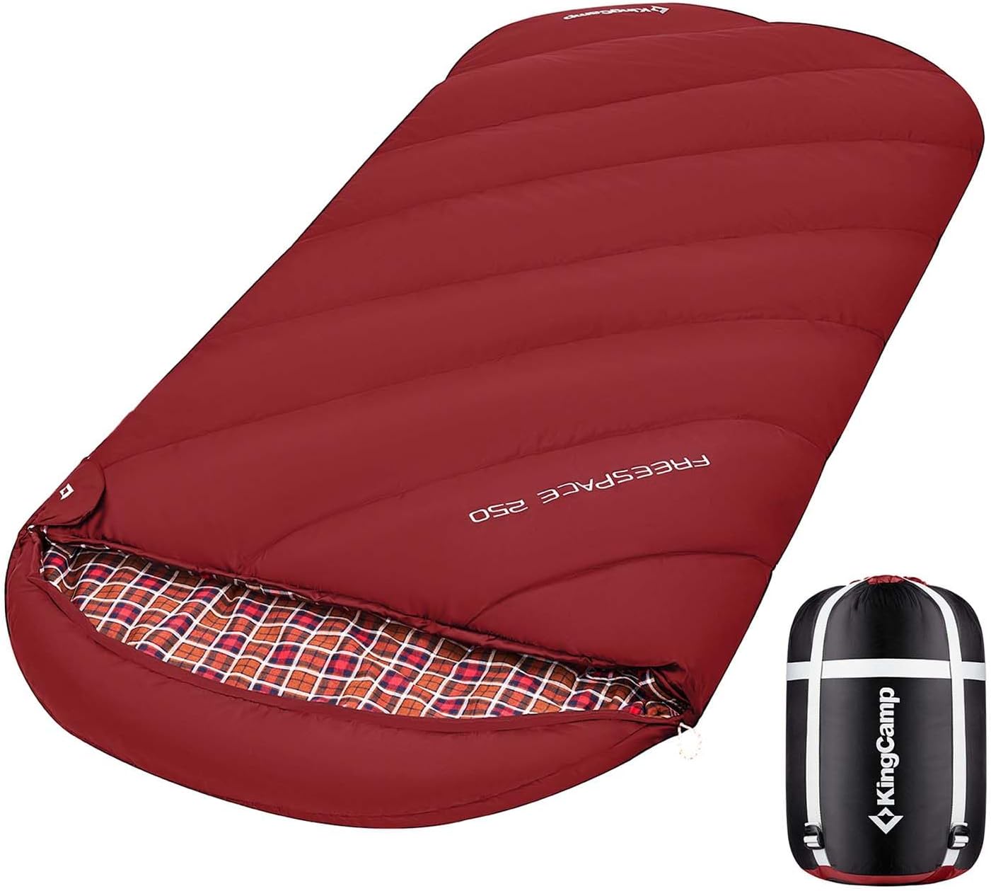 KingCamp Sleeping Bags, Big and Tall Flannel Sleeping Bag for Adults, Lightweight, Portable, Extra Wide Sleep Bag for Camping Backpacking Perfect for Cold and Warm Weather Outdoor Gear