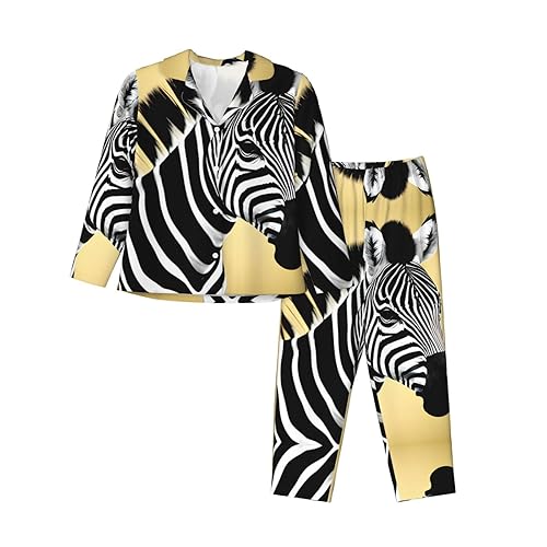 WZYCWB Black and white zebra Print Pajama Set - 2-Piece