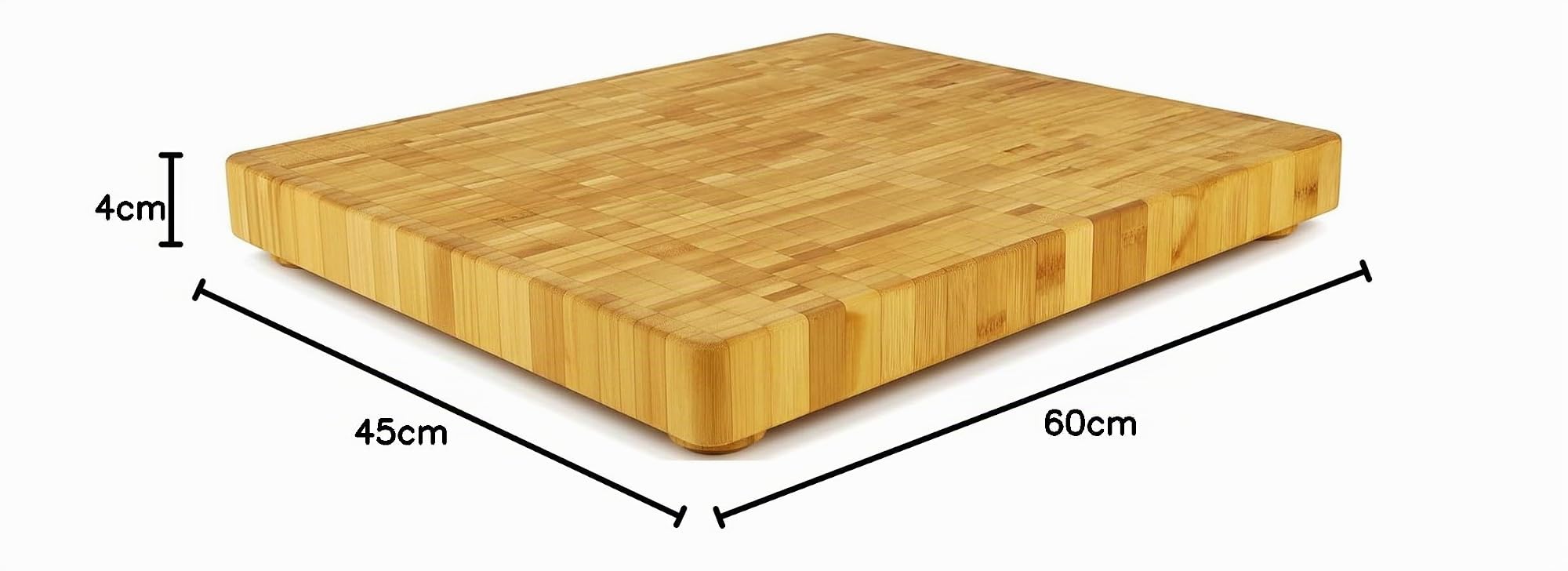Deluxe Board XL, großes Profi-Schneidebrett aus massivem Bambusholz, 60 x 45 x 5 cm, 8.0 kg