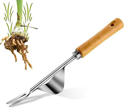 Garden Weeder Tool   Stainless Steel Manual Weed Digger Tool with Long Handle for Gardening, Lawn, Grass & Patio Cracks   Durable & Easy Garden Tools Weeder to Use for Precise Weed Removal