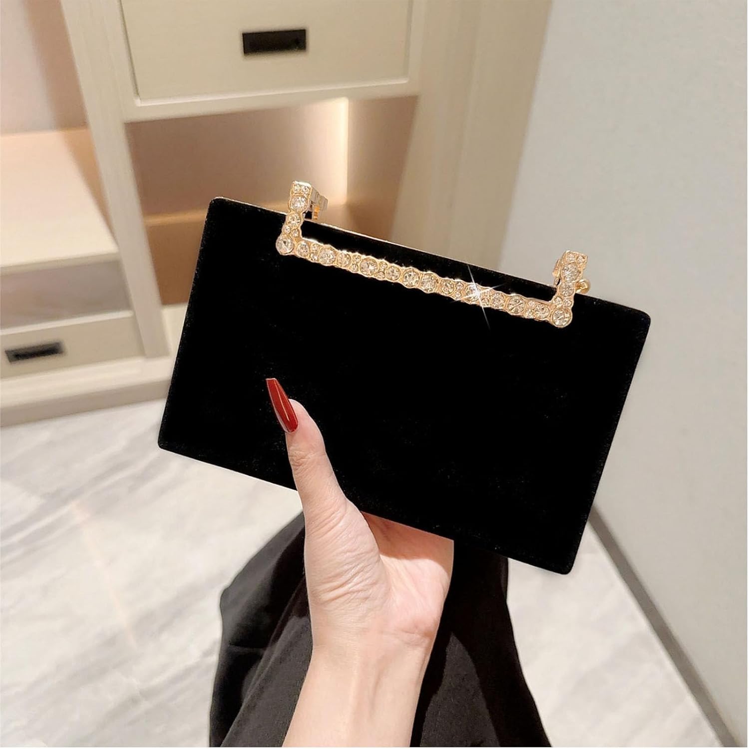 Evening Bag, Women Handbag, Velvet Banquet Bag, Dinner Clutch, Formal Party Purse - Image 2