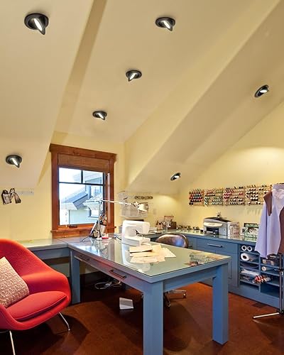 Miniatura 2 de Adetu Luz empotrable LED negra cardán de 4 pulgadas, iluminación empotrable direccional ajustable de 360+90, 2700K3000K3500K4000K5000K con Jbox, ETL