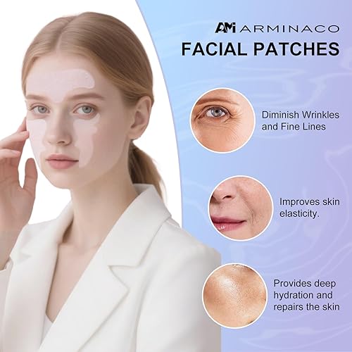 Miniatura 2 de Parches antiarrugas para líneas de frente y sonrisa, almohadillas faciales antiarrugas durante la noche con ácido hialurónico, niacinamida y