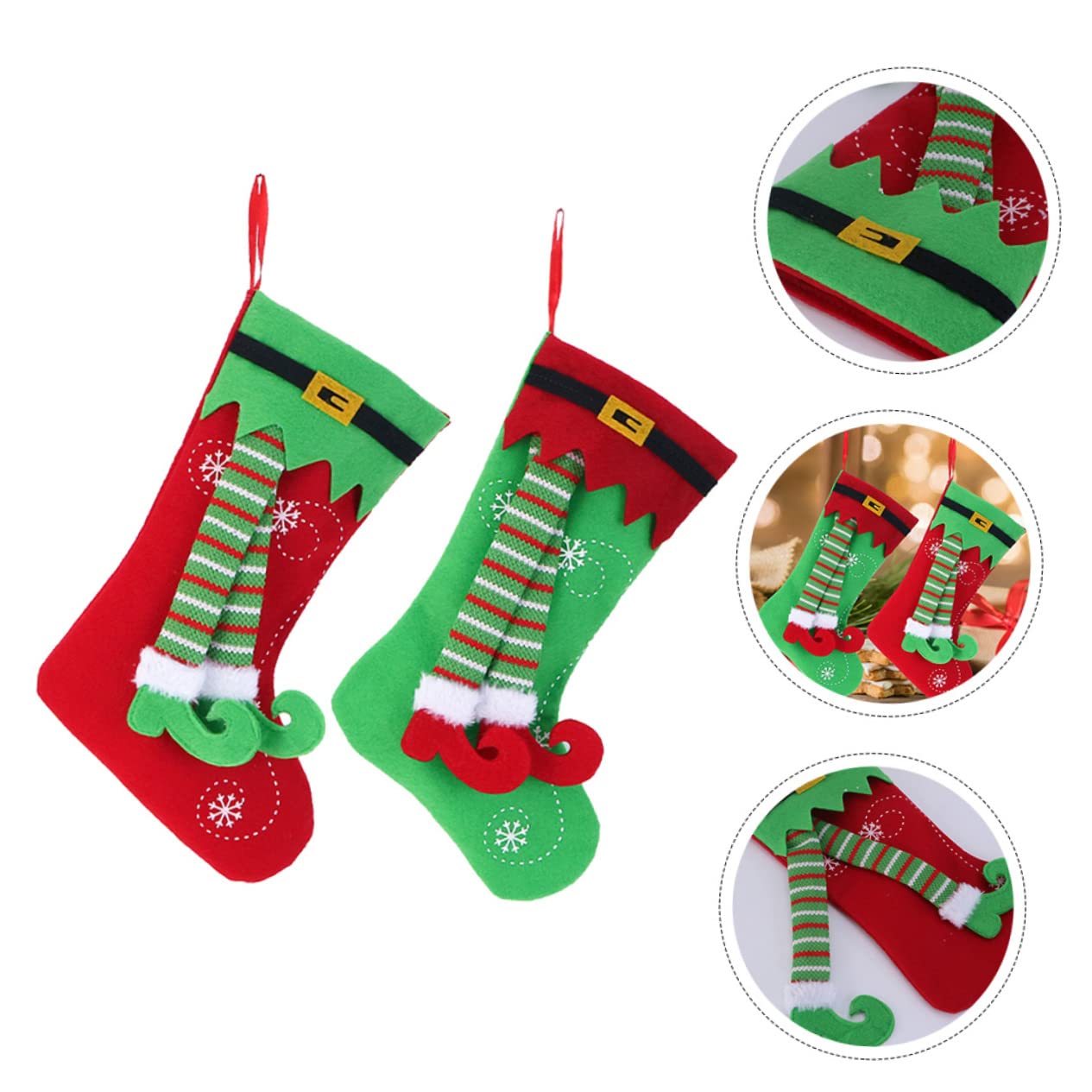 IMIKEYA 10 Stück Weihnachtsstrumpf Festival Weihnachtsstrumpf Weihnachtssüßigkeitsbeutel Weihnachtsbaum Hängende Socke Weihnachtsgeschenktüten Weihnachtsbaumanhänger