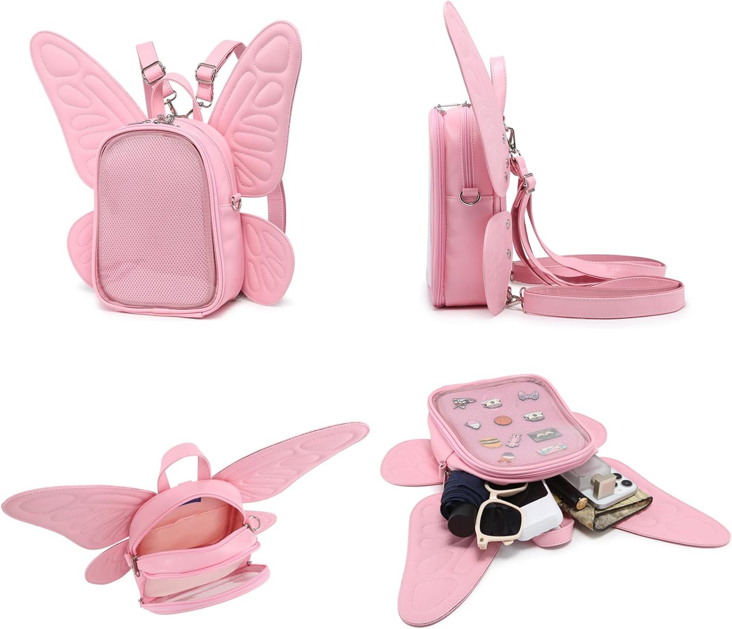 CHERRY SAUCE Ita Bag Backpack Butterfly Wings Fashion Purses and Handbags JK Bags Detachable Straps with Pin Display - Image 5