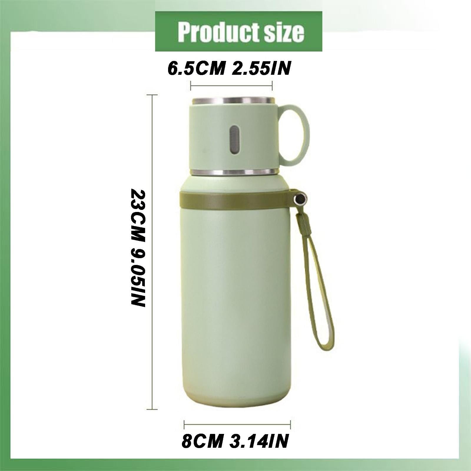 Borraccia termica con ventola integrata, tazza di raffreddamento portatile 2 in 1, design termico in acciaio inox, per viaggi e sport all'aria aperta, con cordino incluso