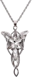 LUREME Fairy Princess Arwen Silver Tone Zirconia Wings Pendant Necklace for Women(a1000004)