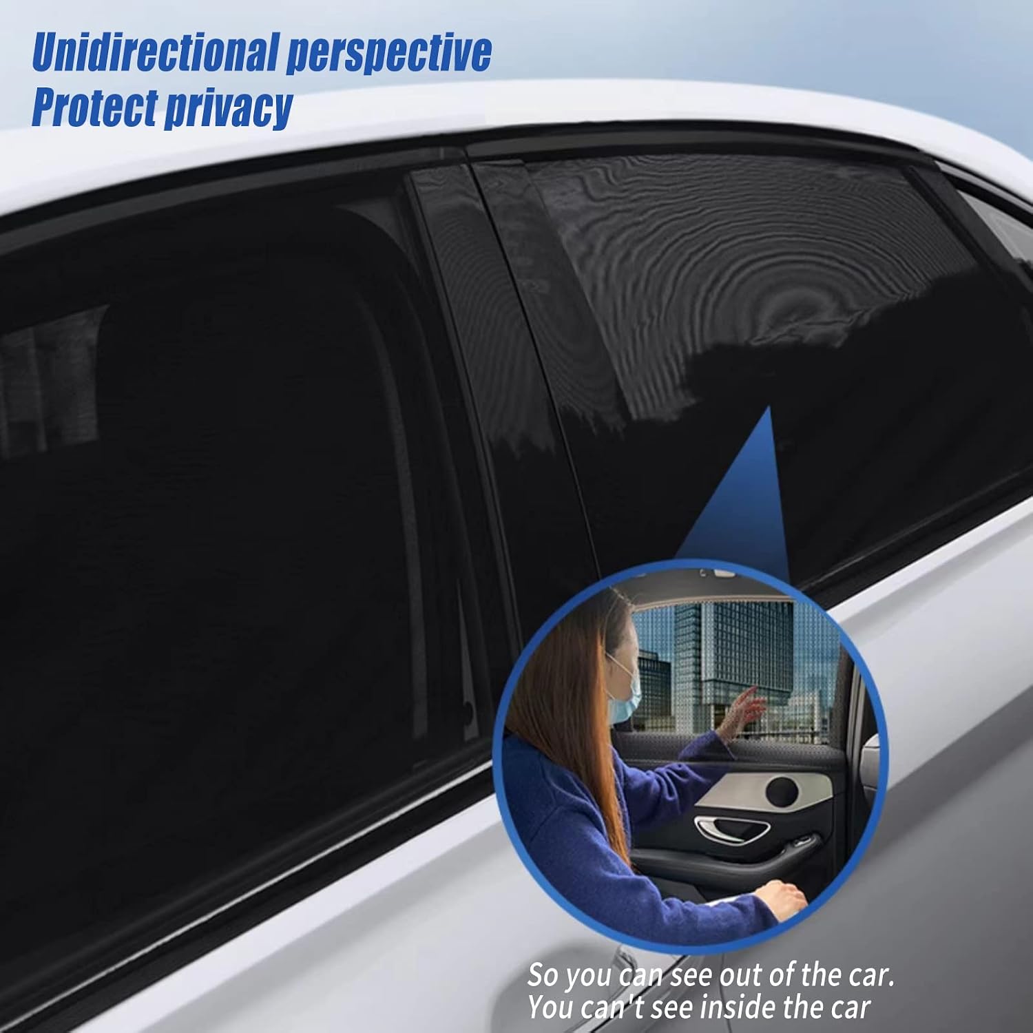Fogfar 4 PCS Car Side Window Shades, Sunshade Screen Mesh, Double Layer Design Front and Rear Windows Sun Shades for Cars (Black) (FOZYS368BL-4PC) image 5