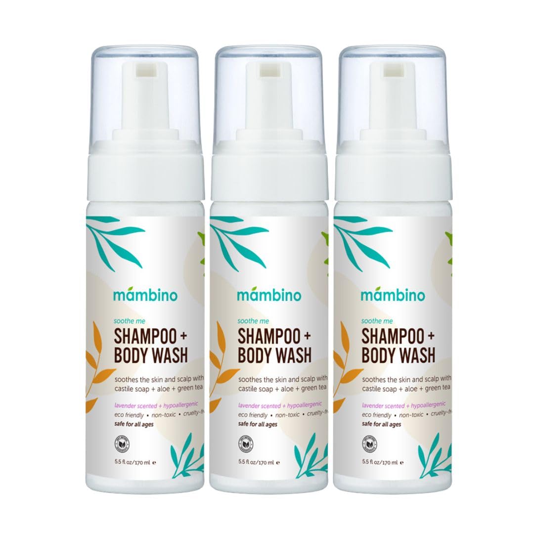 Soothe Me Shampoo & Body Wash for Kids, Essential Baby Bath, Gentle Newborn Essentials, Lavender & Green Tea 5.5floz, 3-Pack