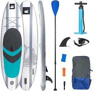 Portable Surfboard, Entry-level Paddle Board Double-layer Thickened Inflatable Paddle Board Stand-up Surfboard S Leisure Paddle Board Yoga Paddle Board, Suitable for Any Water Surface